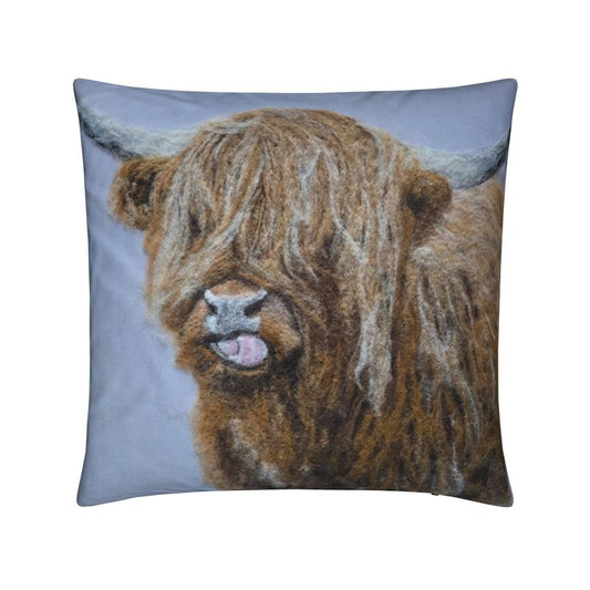 Highland Cow Cushion Throw