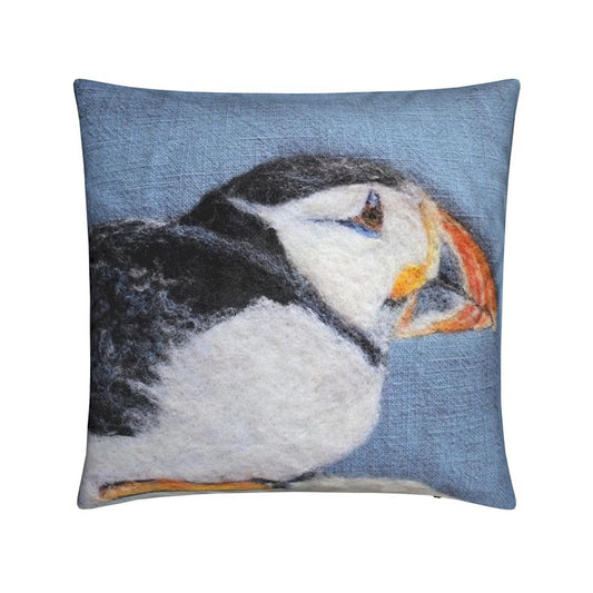 Resting Puffin cushion