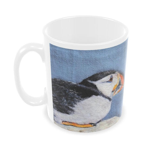 Puffin resting - mug